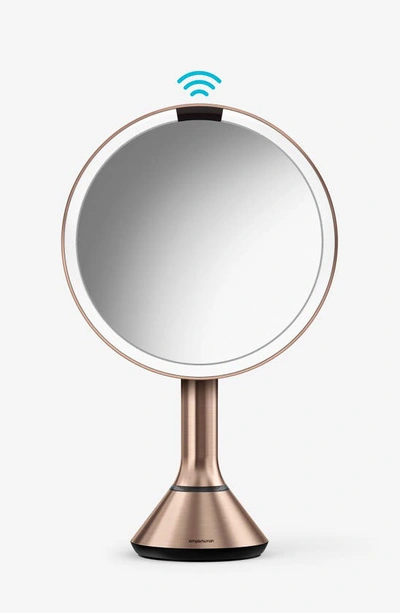Simplehuman 8-inch Sensor Rechargeable Tabletop Mirror In Rose Gold