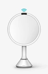 Simplehuman 8-inch Sensor Rechargeable Tabletop Mirror In White