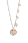 Meira T Diamond Pavé Disc & Hamsa Necklace In Rose Gold