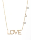 Meira T 14k 0.11 Ct. Tw. Diamond Love Necklace In Yellow Gold