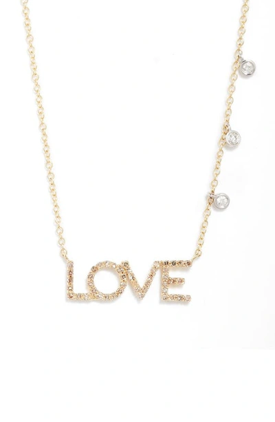 Meira T 14k 0.11 Ct. Tw. Diamond Love Necklace In Yellow Gold