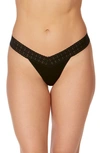 Hanky Panky Low-rise Stretch-jersey Lace Thongs Pack Of Three In Black