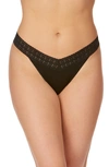 Hanky Panky Low-rise Stretch-jersey Lace Thongs Pack Of Three In Black