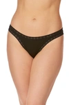 Hanky Panky Dream Lace Trim Modal Brazilian Bikini In Black