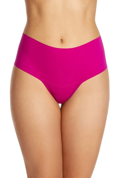 Hanky Panky Breathe High Waist Thong In Pink