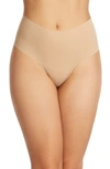 Hanky Panky Breathesoft Hi-rise Thong Underwear In Taupe