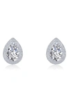 Lafonn Classic Simulated Diamond Stud Earrings In Silver/ Clear Drop