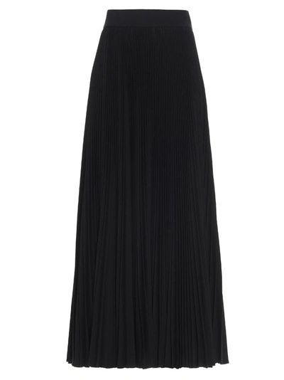 Dolce & Gabbana Pleated Loguette Skirt In Black