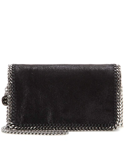 Stella Mccartney Shaggy Deer Falabella Crossbody Clutch In Black