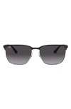 Ray Ban 59mm Gradient Square Sunglasses In Black/gray Gradient