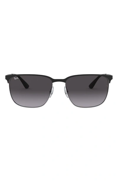 Ray Ban 59mm Gradient Square Sunglasses In Black/gray Gradient
