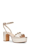 VALENTINO GARAVANI ROCKSTUD METALLIC ANKLE STRAP PLATFORM SANDAL,VW2S0BG4JXH