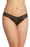 Hanky Panky Eros Low Rise Heart Lace Thong In Black