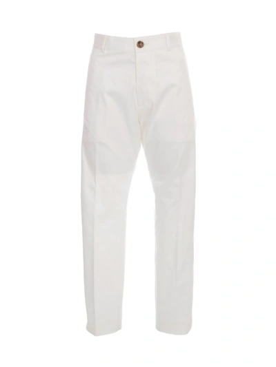 Dsquared2 Rear Logo Print Cropped Trousers In White