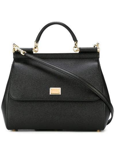 Dolce & Gabbana Medium Sicily Tote Bag In Black