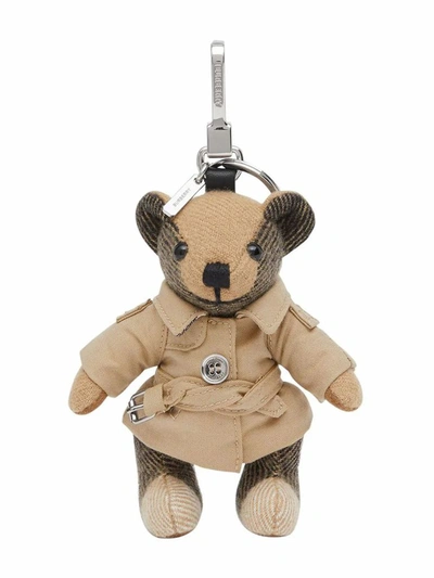 Burberry Beige Vintage Check Thomas Trench Keychain In Brown