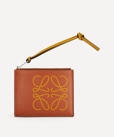 Loewe Women's Brand Leather Coin Six Card Holder In Tan/ochre