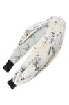 Tasha Floral Knot Headband In Ivory
