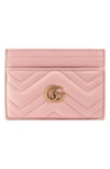 Gucci Matelasse Leather Card Case In Perfect Pink