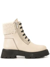 3.1 PHILLIP LIM / フィリップ リム SHEARLING-TRIMMED LEATHER ANKLE BOOTS