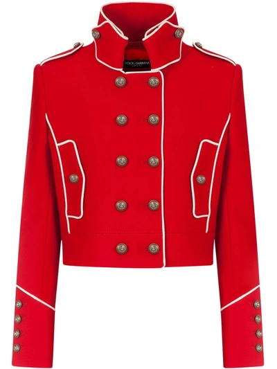 Dolce & Gabbana Single-breasted Tweed Gabbana Jacket In Red