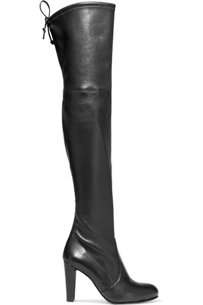 Stuart Weitzman Highland Leather Over-the-knee Boots In Black