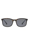 Prada 56mm Polarized Rectangle Sunglasses In Grey