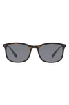 Prada Linea Rossa 01ts Rectangle Polarized Sunglasses In Havana Rubber/ Grey