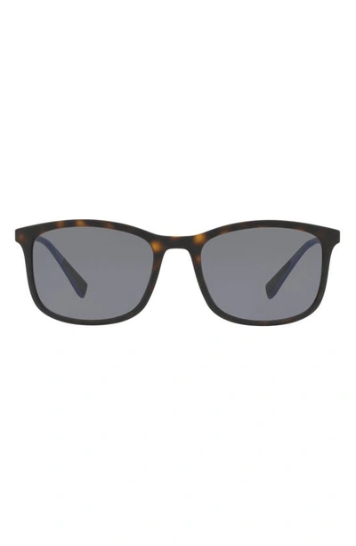 Prada 56mm Polarized Rectangle Sunglasses In Grey