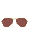 RAY BAN 55MM POLARIZED AVIATOR SUNGLASSES,RB302555-PDNU