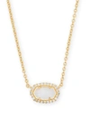 Kendra Scott Chelsea Pendant Necklace In Gold White Mop White Cz