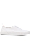 Thom Browne Online Exclusive White Heritage Vulcanized Sneakers In White