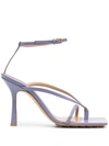 Bottega Veneta Bottega Venetta Women's Square Toe High Heel Sandals In Clematis