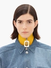 Jw Anderson Ribbed-knit Merino Wool Neckband In Yellow