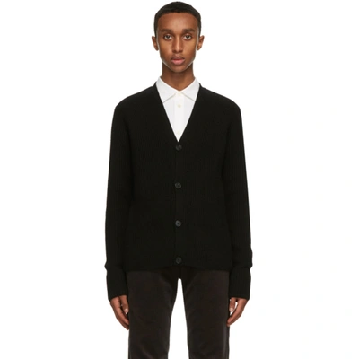 The Row Francois Merino Wool And Cashmere-blend Cardigan In Black