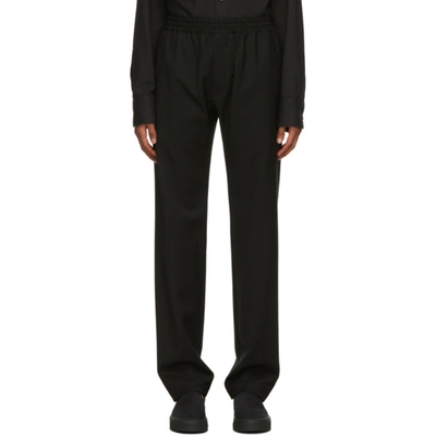 The Row Black Gregory Cotton-velvet Tuxedo Trousers