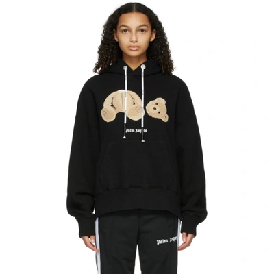 Palm Angels Bear Over Hoody Black Brown In Black