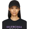 BALENCIAGA BLACK LOGO VISOR CAP