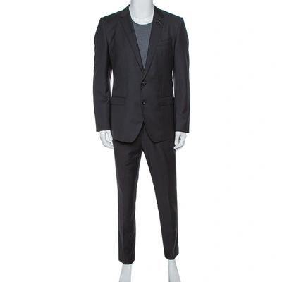 Pre-owned Dolce & Gabbana Black Wool Martini Tailored Suit L