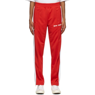 Palm Angels Red Classic Slim Track Pants In Red White