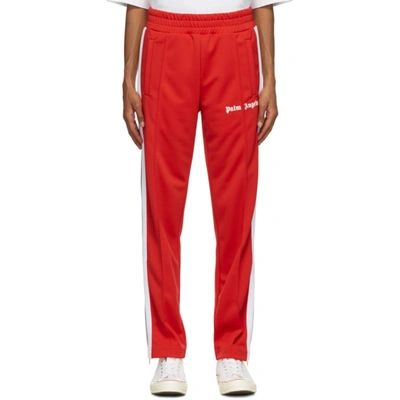 Palm Angels Logo-print Side-stripe Track Pants In Red