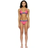 Off-white Bikini With Logo Tape In Fuchsia