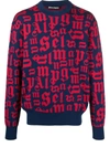 PALM ANGELS MONOGRAM PRINT SWEATER