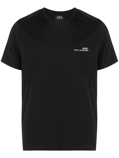 Apc Chest Logo T-shirt In Black