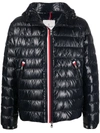 MONCLER WET-LOOK PADDED LOGO PATCH JACKET
