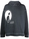 Maison Margiela Graphic-print Cotton Hoodie In Grey