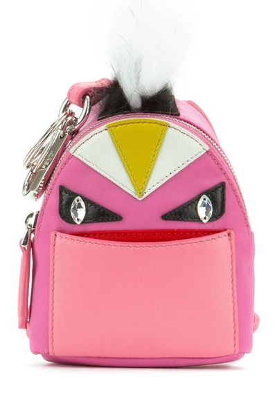 Fendi Bag Bugs Backpack Keyring In Pink