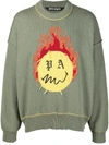 PALM ANGELS BURNING HEAD KNITTED JUMPER