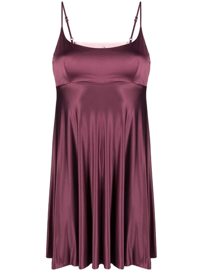 La Perla Babydoll Satin Nightdress In Purple
