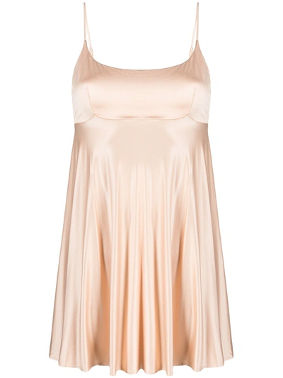 La Perla Babydoll Satin Nightdress In Neutrals